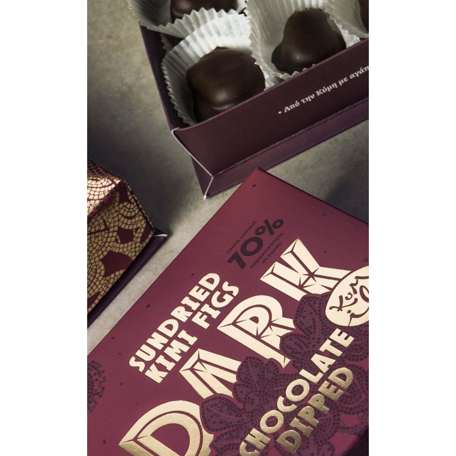 KUMILIO Premium Higos Kimi secados al sol Chocolate oscuro bañado 70% - Caja de regalo