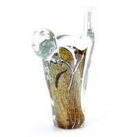 Braune Katze - Glas - Höhe 12 cm - Handgefertigt