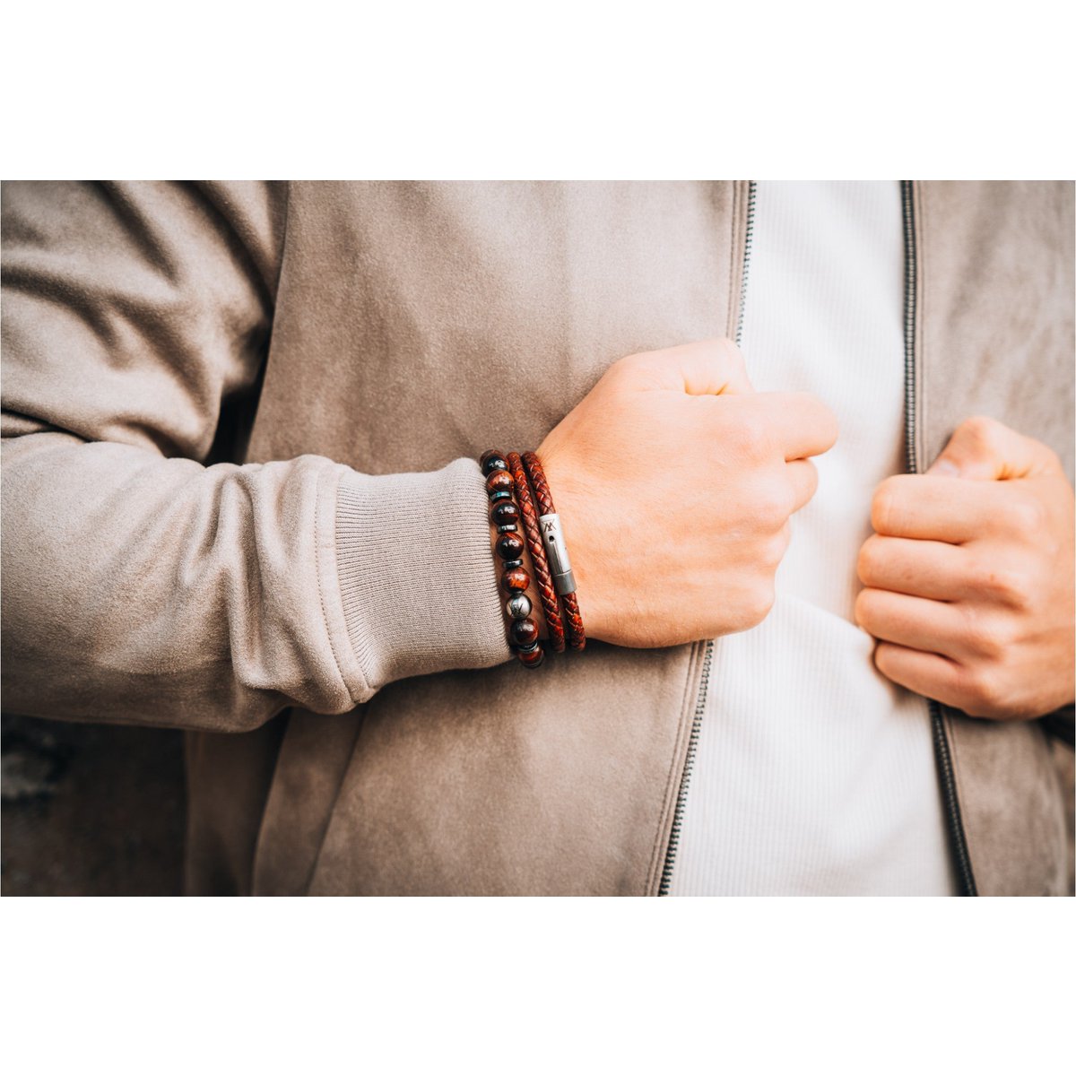Leather bracelet 12mm - Civilis collection