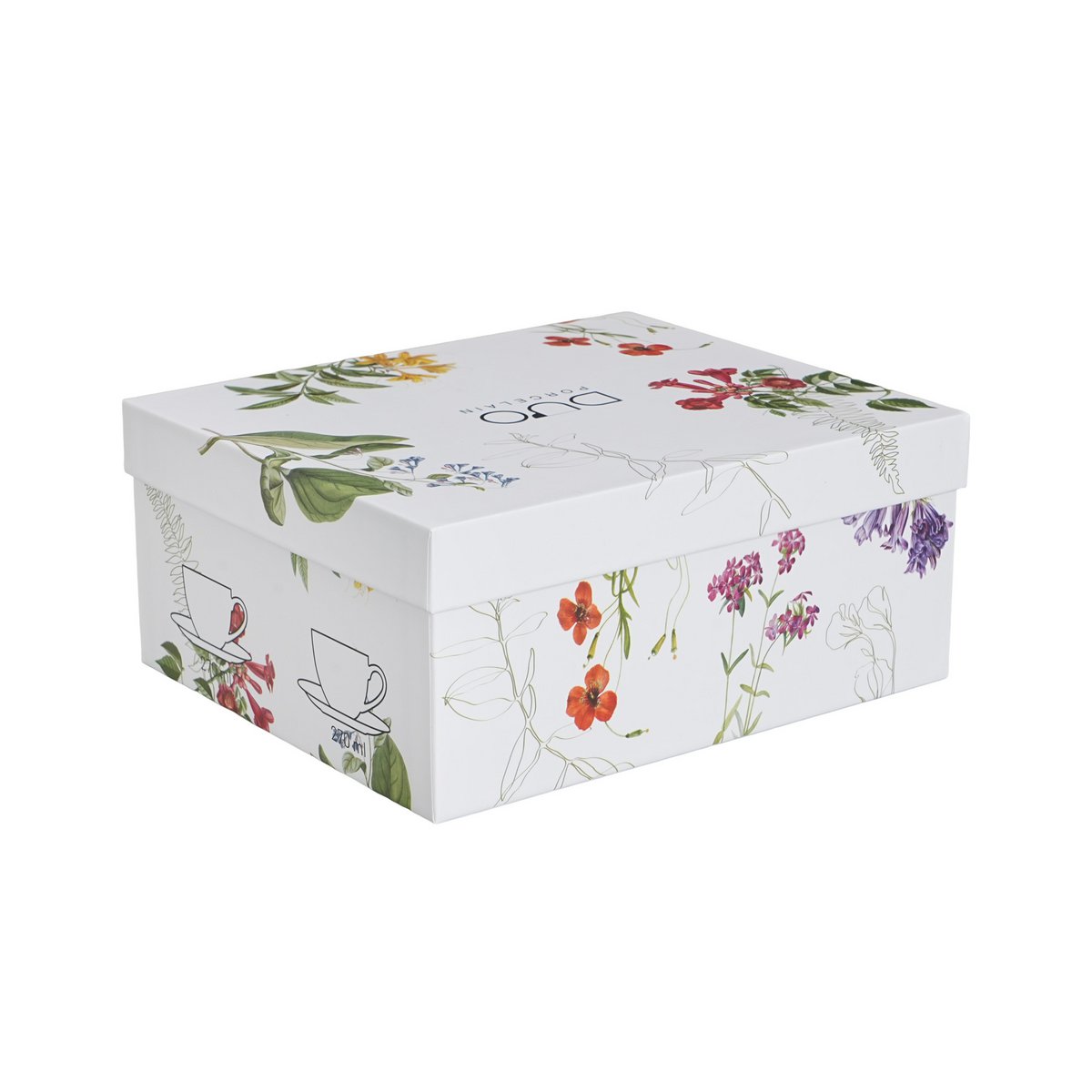 DUO FLOWERS Set of 2 Cups & Saucers 270ml, COLORS OF NATURE, giftbox
