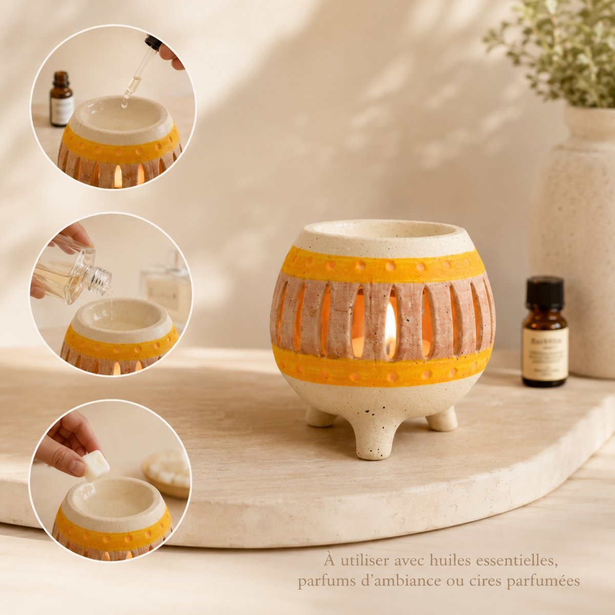 Creativity Series perfume burner – Ballo – Matte ceramic – Handcrafted – Customizable – Original gift idea
