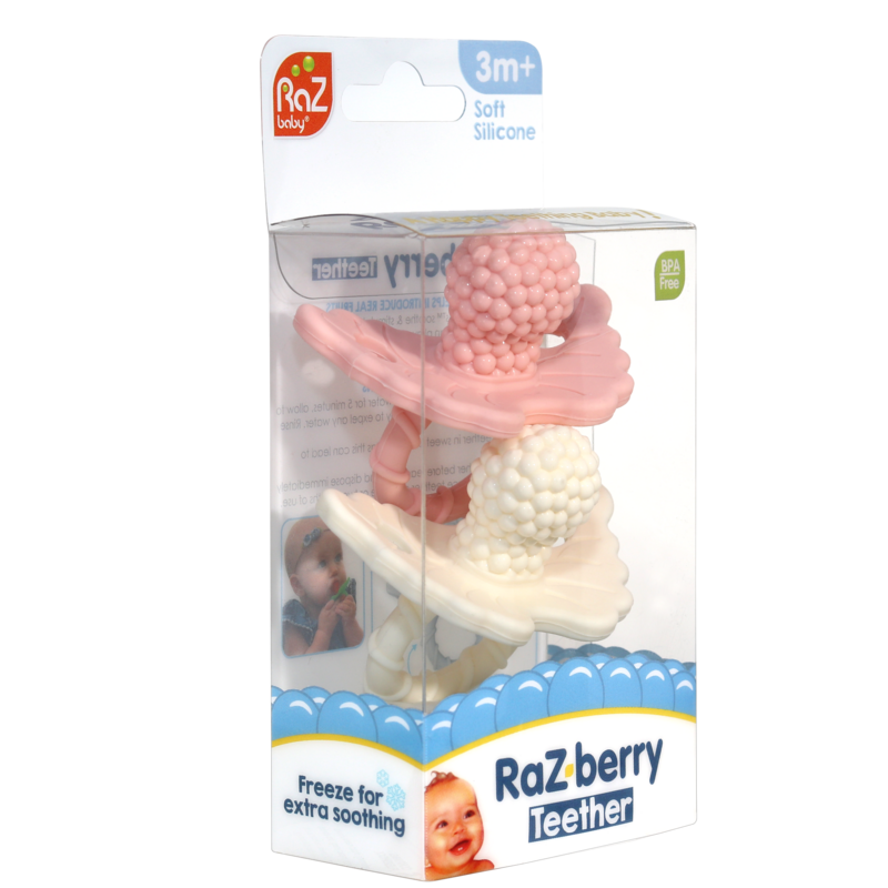 RaZberry set di due massaggiagengive - rosa e bianco