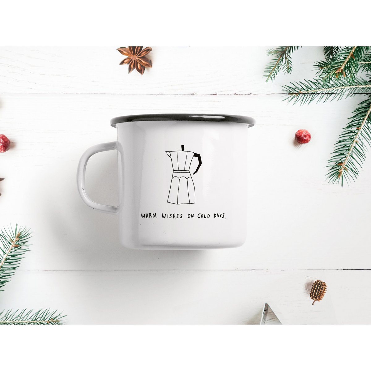 Tasse aus Emaille / Cold Days