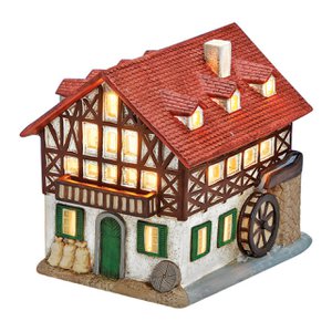 Worm lighthouse mill made of porcelain, colorful (W/H/D) 12x14x16cm