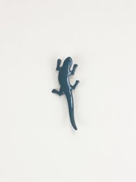 Broche lagarto lacado azul grisáceo