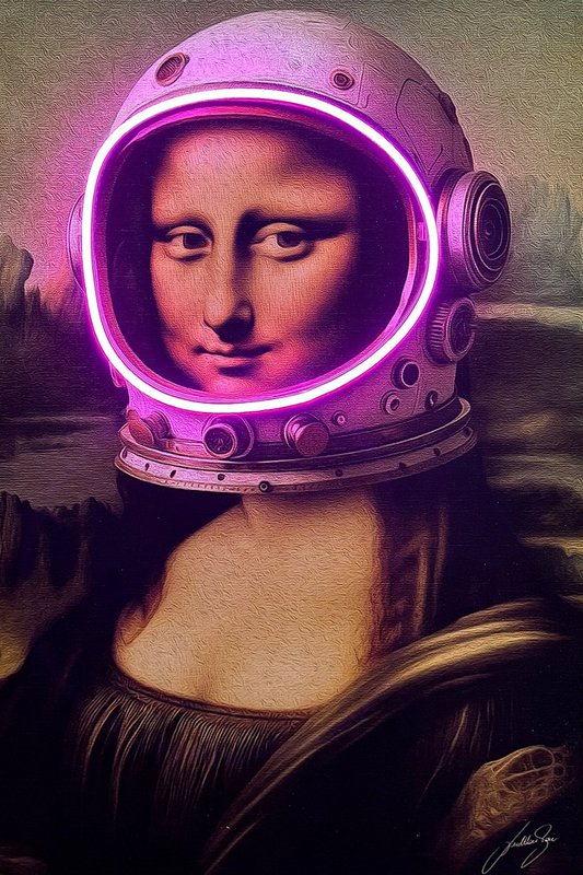 Gioconda astronaut | LED vægkunst