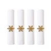 Lot de 4 ronds de serviettes flocons dorés