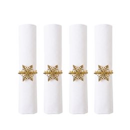 Set von 4 Runden goldener Flockentücher