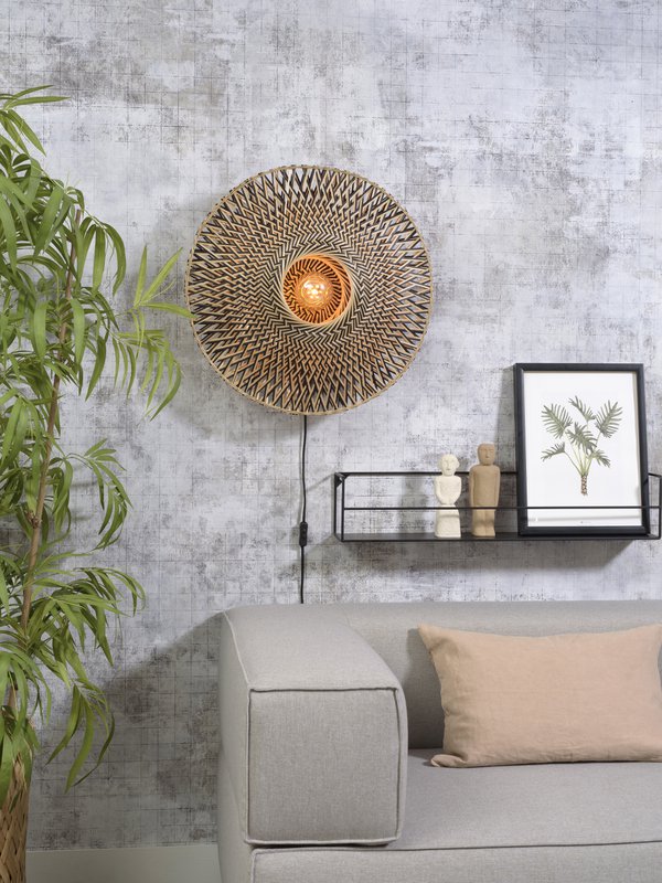 Wandlamp Bali 60cm zw./nat., M