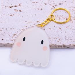 Portachiavi Fantasma Halloween in acrilico - regalo portachiavi autunnale che si muove in dolci fantasmi