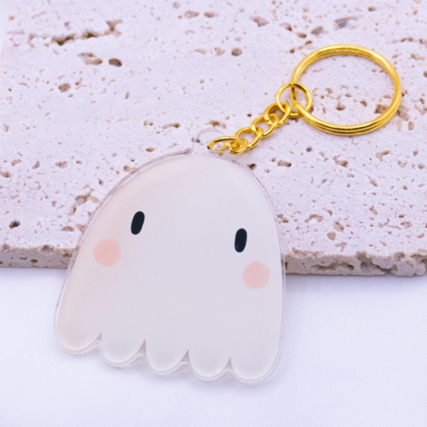 Keychain Ghost Halloween made of acrylic - gift autumn key ring moving in sweet ghosts