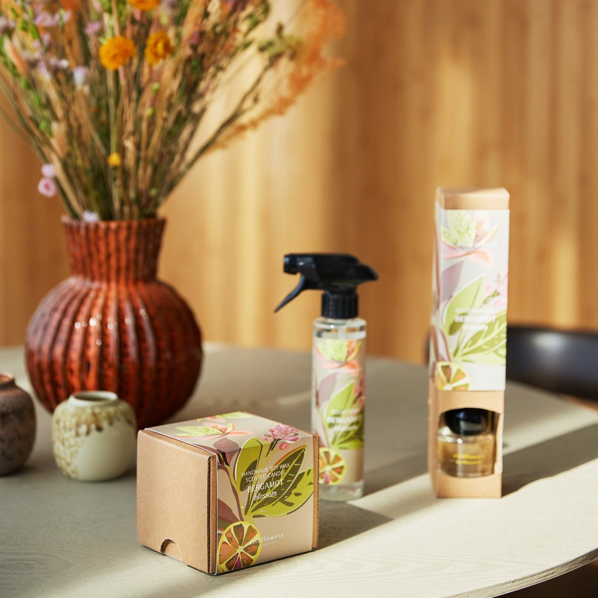 Reed Diffuser with Dried Flowers 50ML - Bergamot Blossom