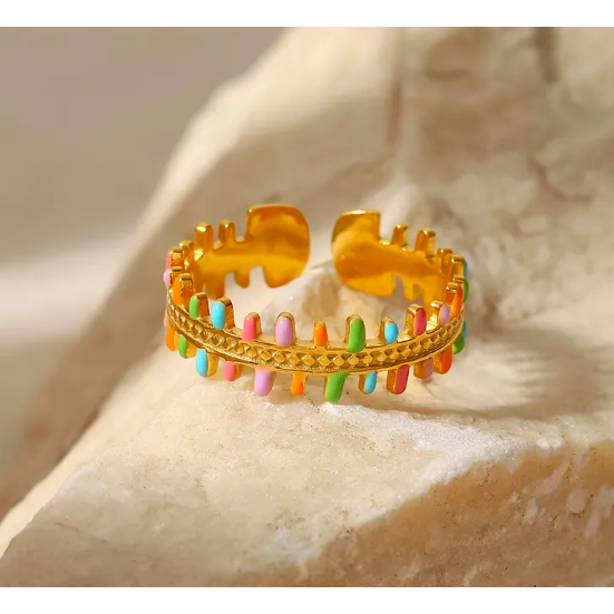 No. 55 - anillo de acero inoxidable "ARCO IRIS"