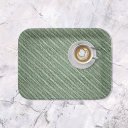 Plateau plat petit plateau de service enduit de tresse verte