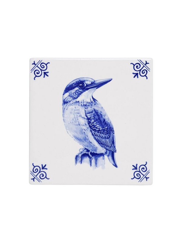 Tile Kingfisher - Delft Blue - 13 cm