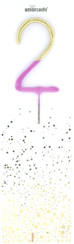 2 Bicolor 2-farbig gold pink Wondercandle® classic
