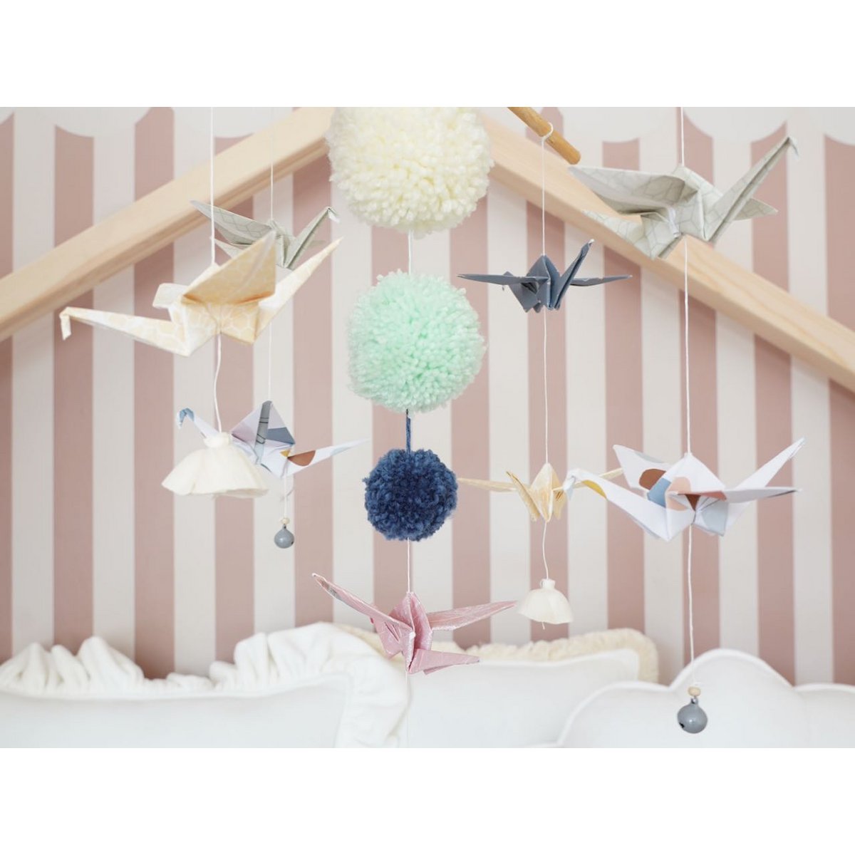 “Pastel colors” Origami Nursery Mobile