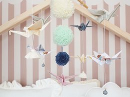“Pastel colors” Origami Nursery Mobile
