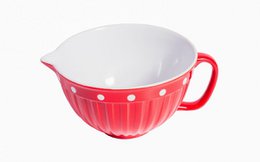 Red batter bowl with handle & dots Isabelle Rose