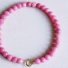 Natursteinperlen Halskette XL - Fuchsia