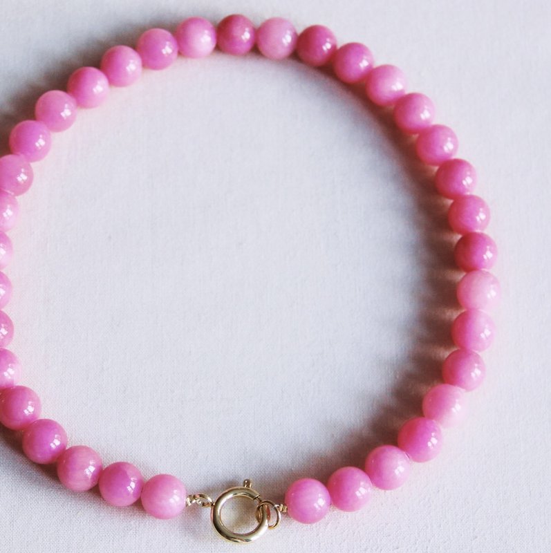 Natursten perle halskæde XL - Fuchsia