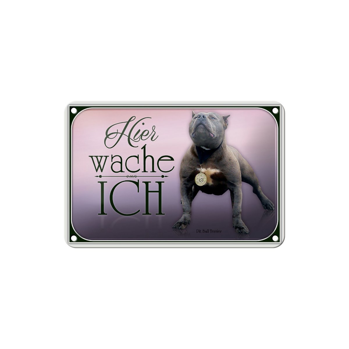 Tin sign dog 18x12cm Pit Bull Terrier here I guard decoration