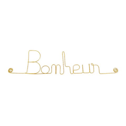 Woord in Gouden Koperdraad - Geluk - Wanddecoratie om op te pinnen - Wandsieraden