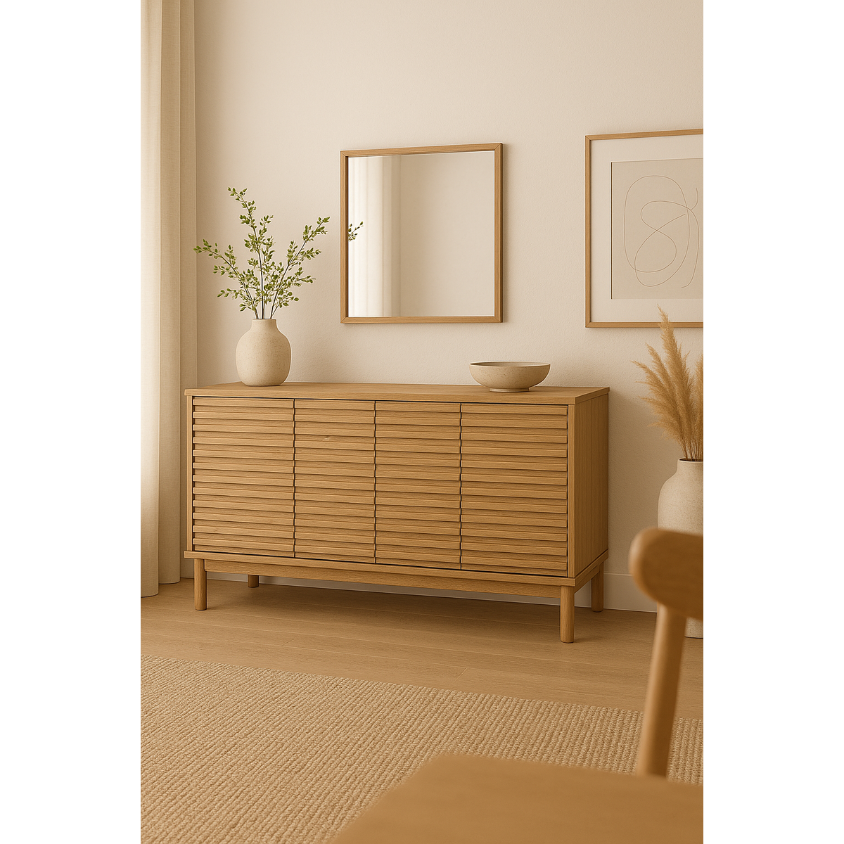 Credenza a quattro ante Tanner in lino