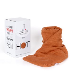 Warmtesjaal cognac | 70 cm | biologisch lijnzaad