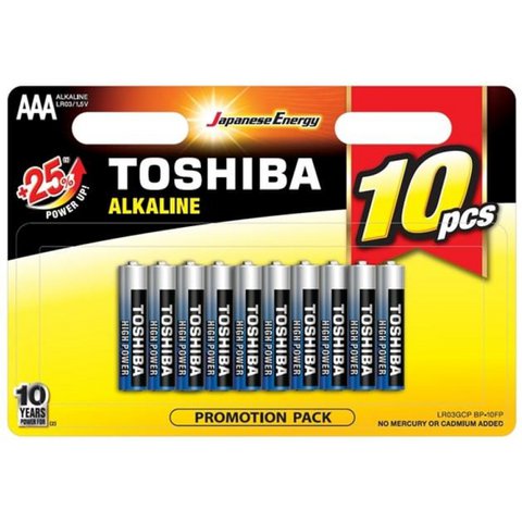 Stapel Toshiba AAA Alcalines - LR03 - 1,5V x10