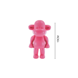 Ozdoba - Figurka małpy „The Legend” - Polyresin - Pink - 11x7x19cm