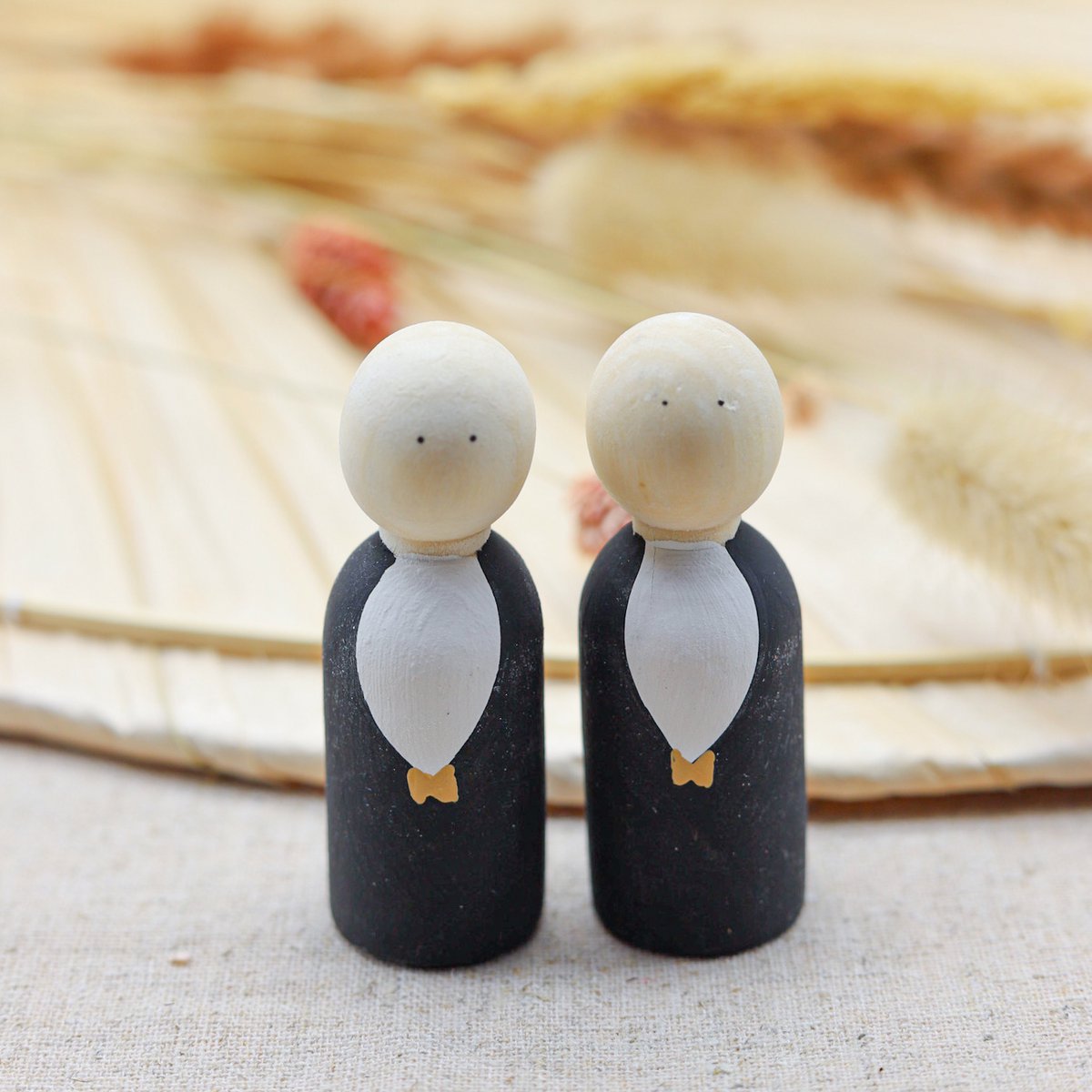 Pegdoll Bride Groom - Bridal couple - Tuurelur Houten Poppetje Liefde Wedding Huwelijkscadeau