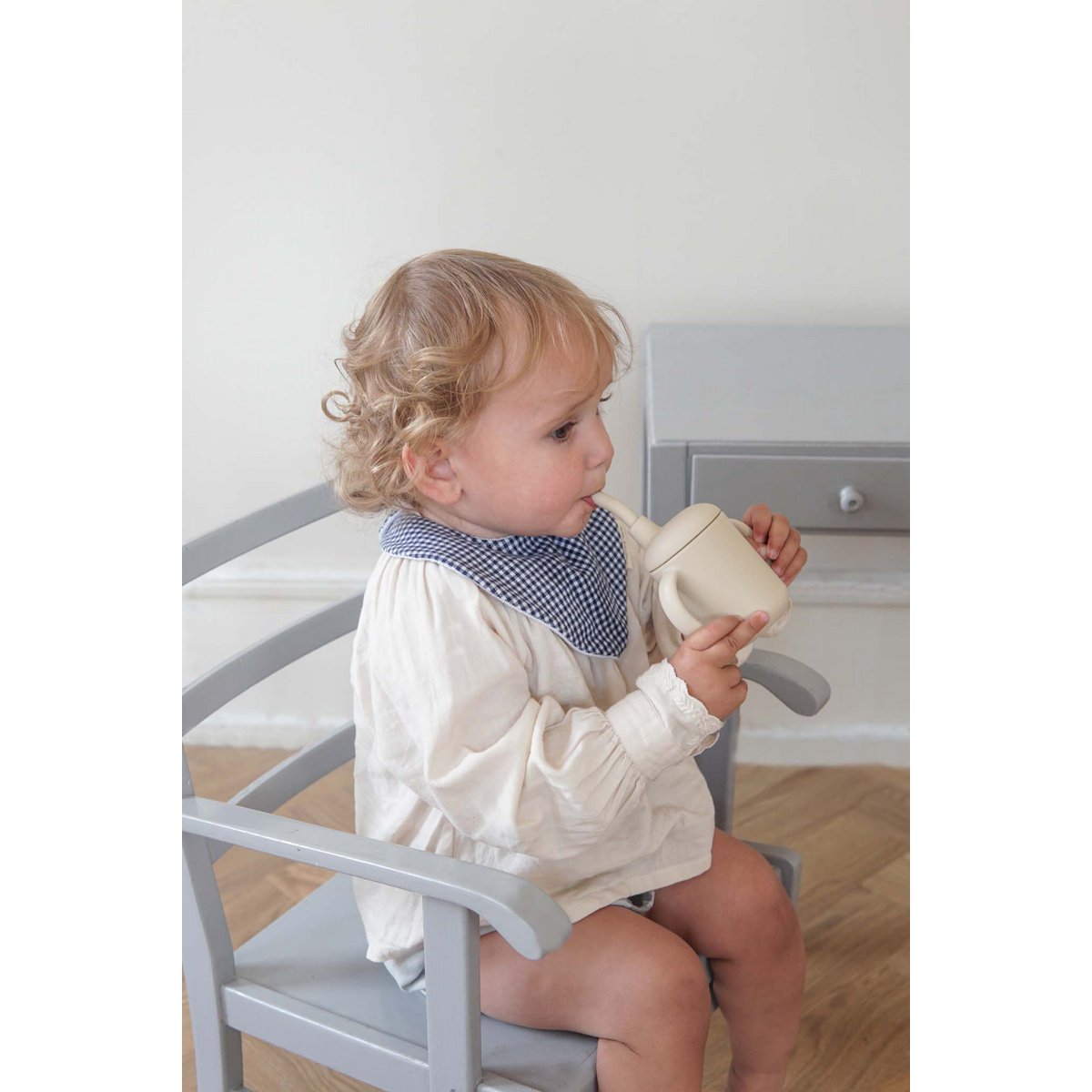 Silicone Sippy Cup - Oyster Beige