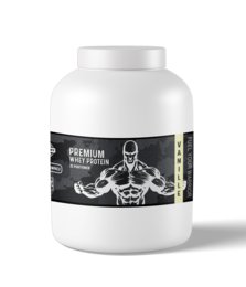 Premium vanilla-flavored protein powder for muscle building and recovery.
