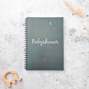 Baby shower fill-in book dark green