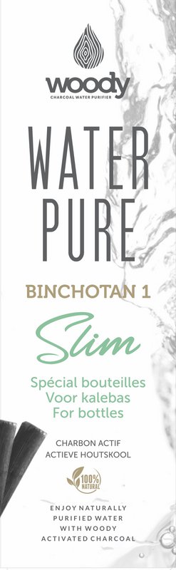 1 Active charcoal Woody Binchotan Slim Special for Gourdes / Bottles