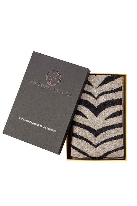 Châle de tigre noir-beige