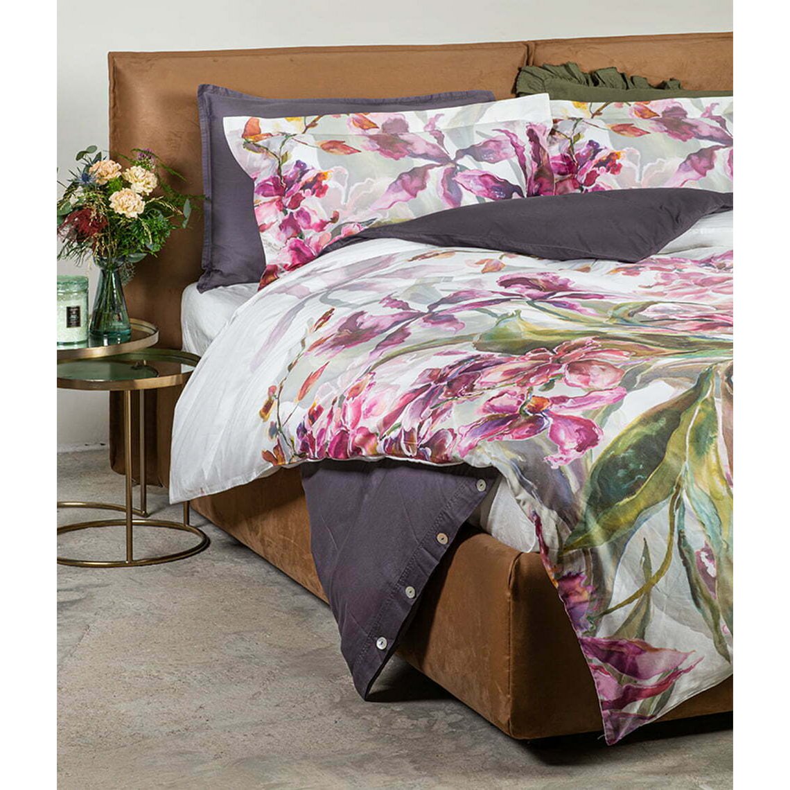 Satijnen beddengoedset Orchids Modern