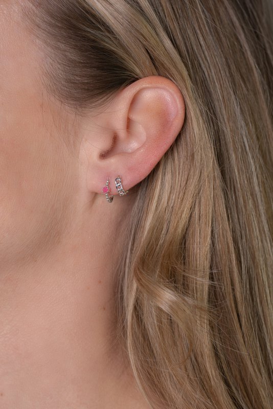Boucle d'oreille lien argent