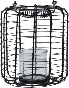 Lantern black metal Ø18.5x24cm