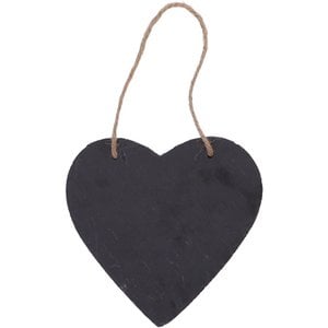 Slate heart plain, for hanging, L15cm, W15cm, H0.5c