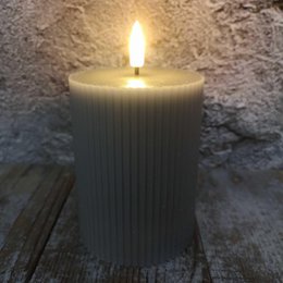 Candl LED stompkrs.+timer taupe 7.5H10cm (79001)