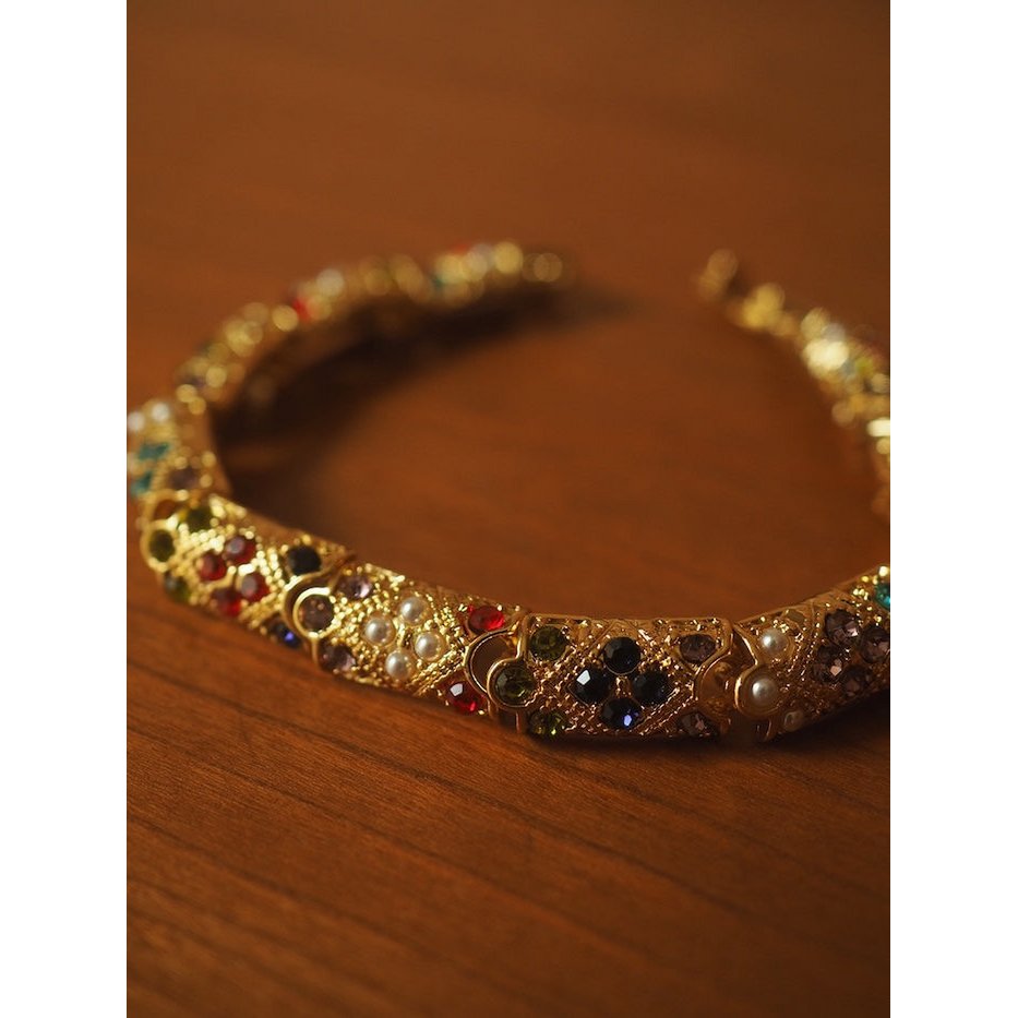 Vintage inspireret blændende kalejdoskop armbånd-16 cm lang