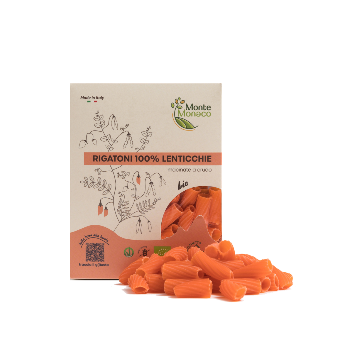 Rigatoni Harina de Lentejas 100% Ecológica