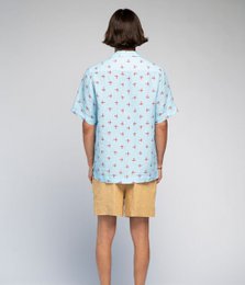 Chemise en lin Bleu Avion - Agnė Kišonaitė (Unisexe)