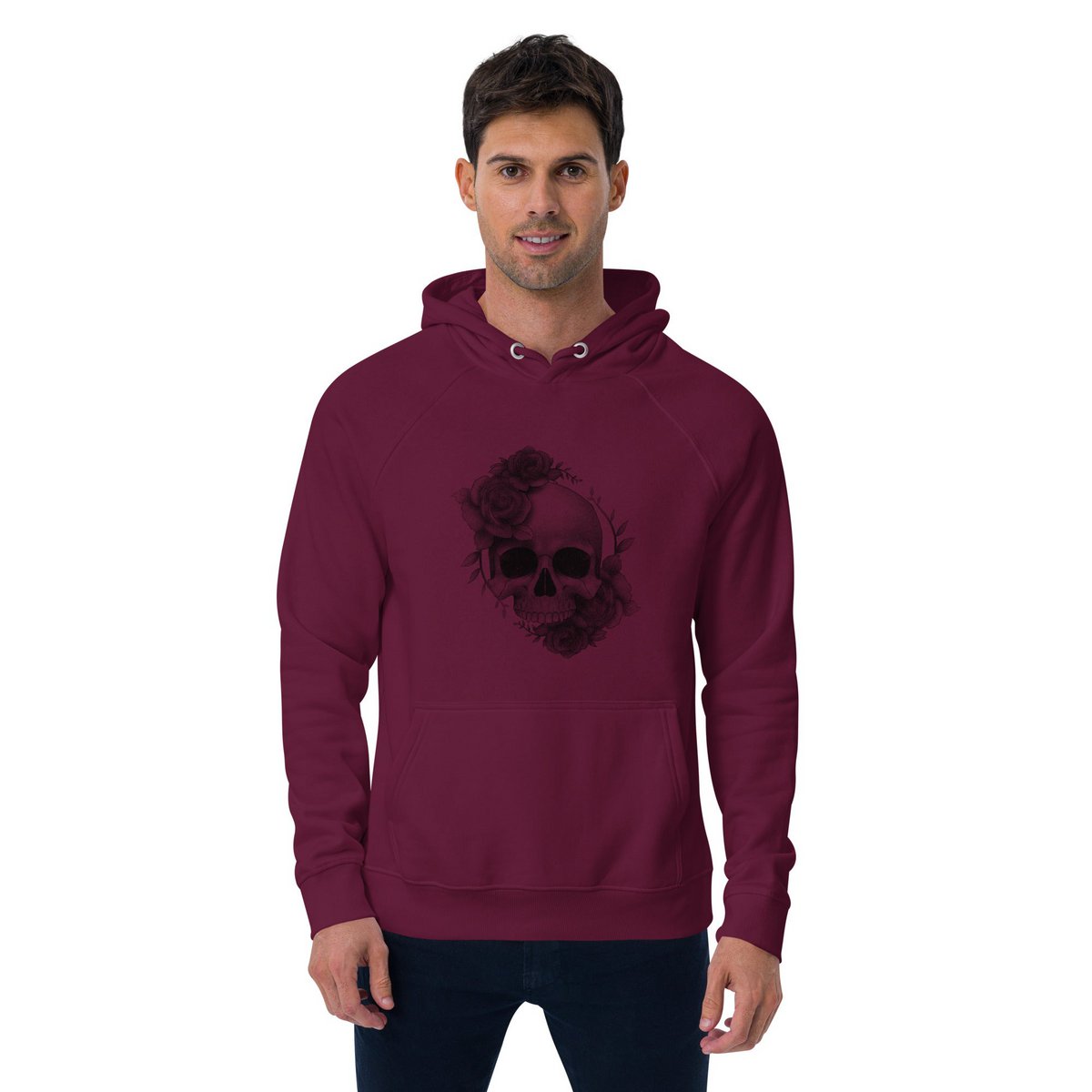 Sweat à capuche raglan biologique unisexe Roses