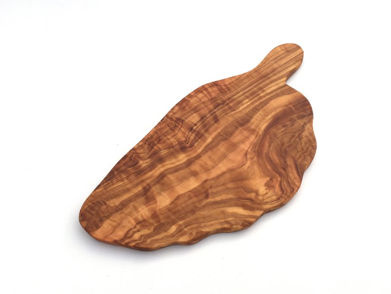 Ontbijtplank met handvat 22 cm extra plat Lichtgewicht gemaakt van olijfhout