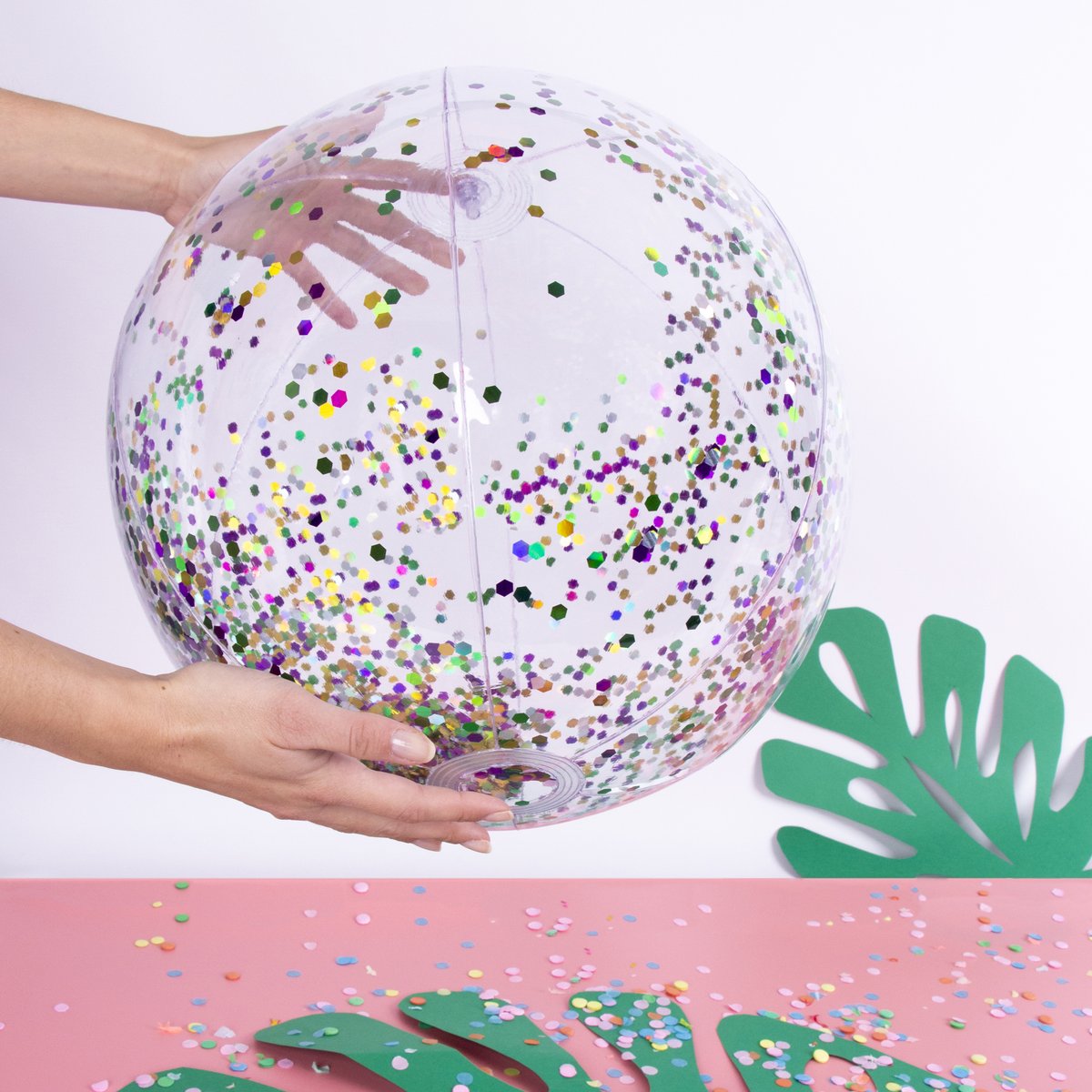 PELOTA DE PLAYA GLITTER HF