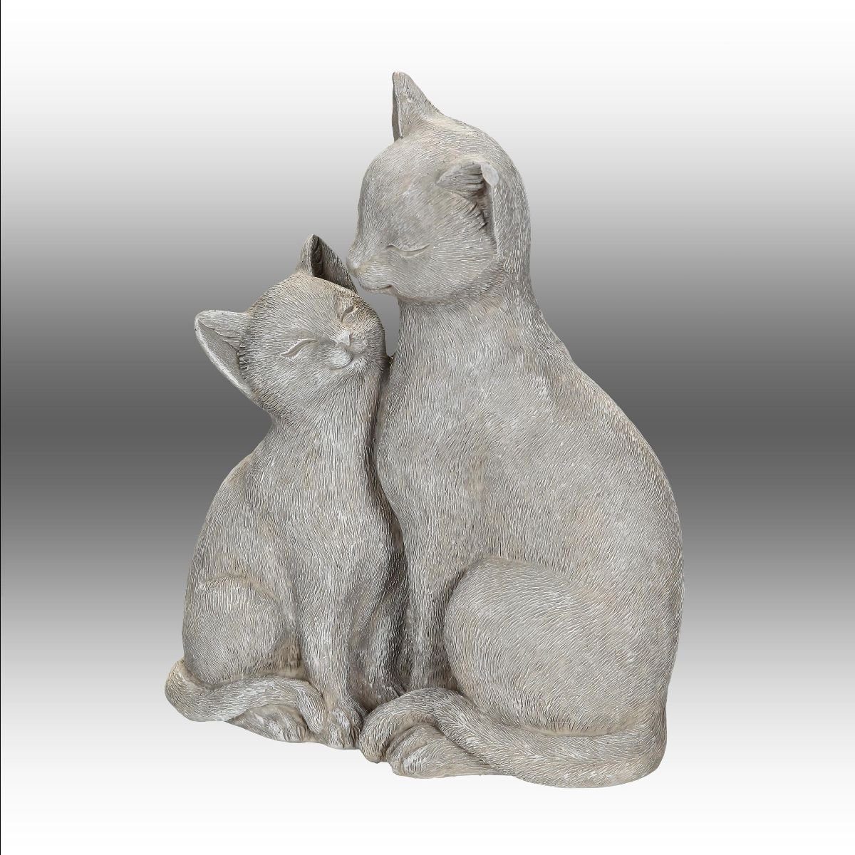 Katze mit K„tzchen grau 21cm