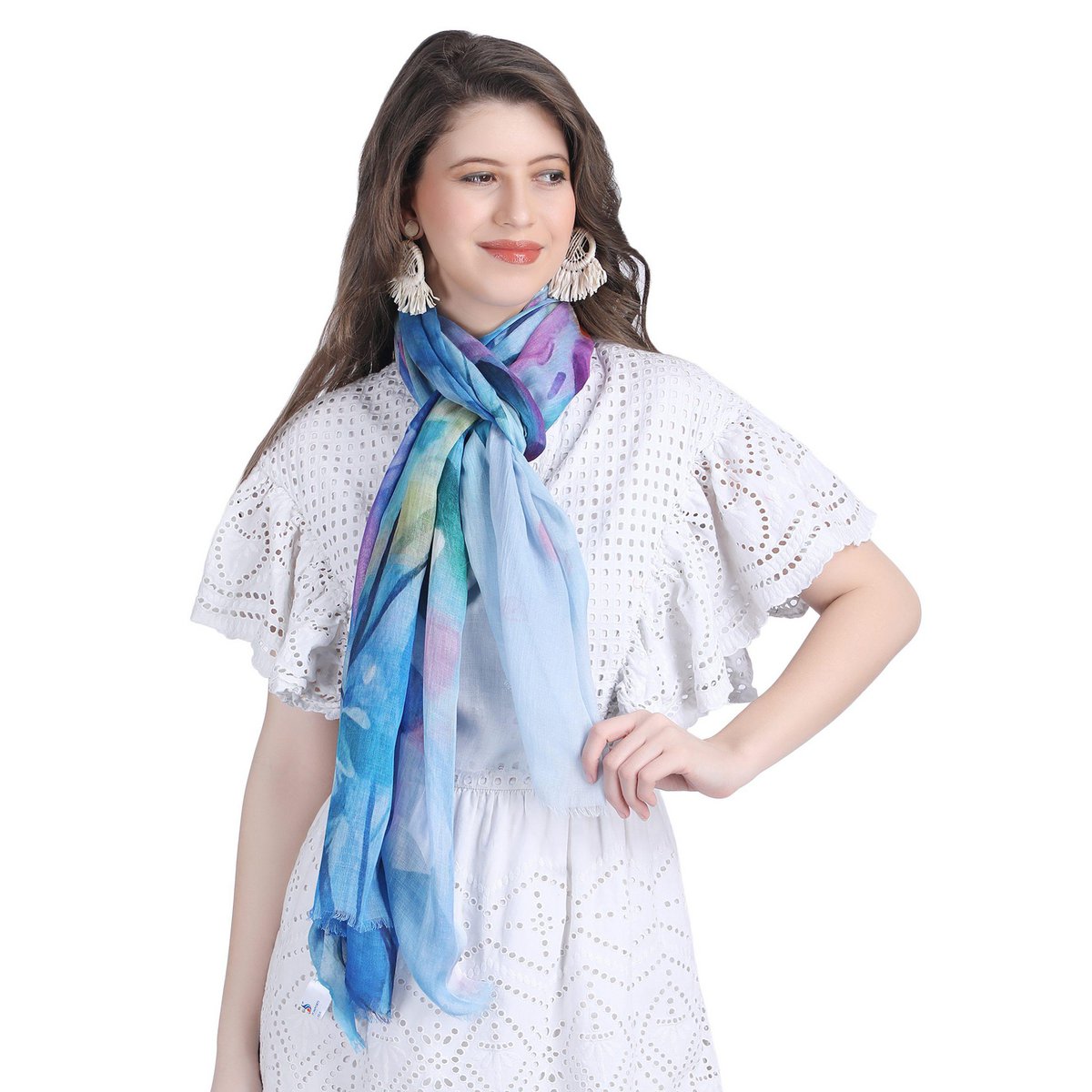 Silk scarf ladies gol